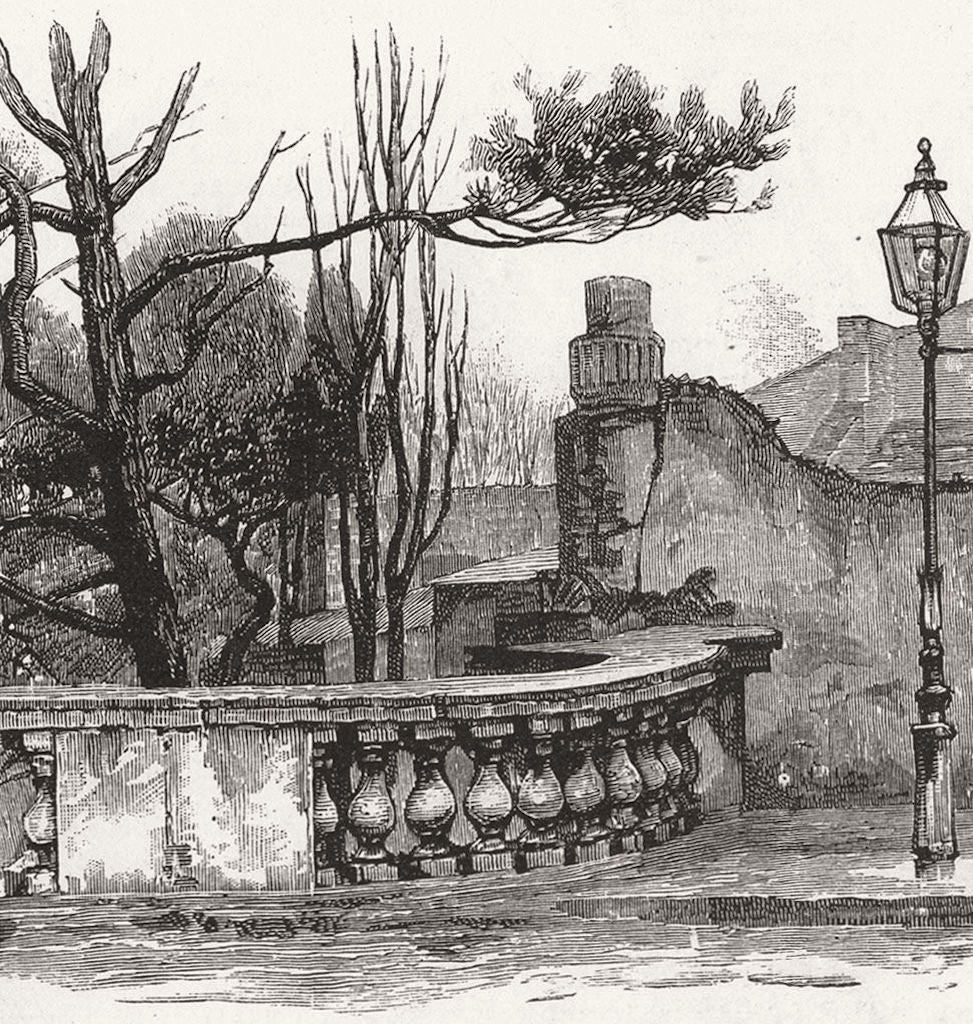 LONDON. Balustrade, Archway, Highgate 1886 old antique vintage print picture